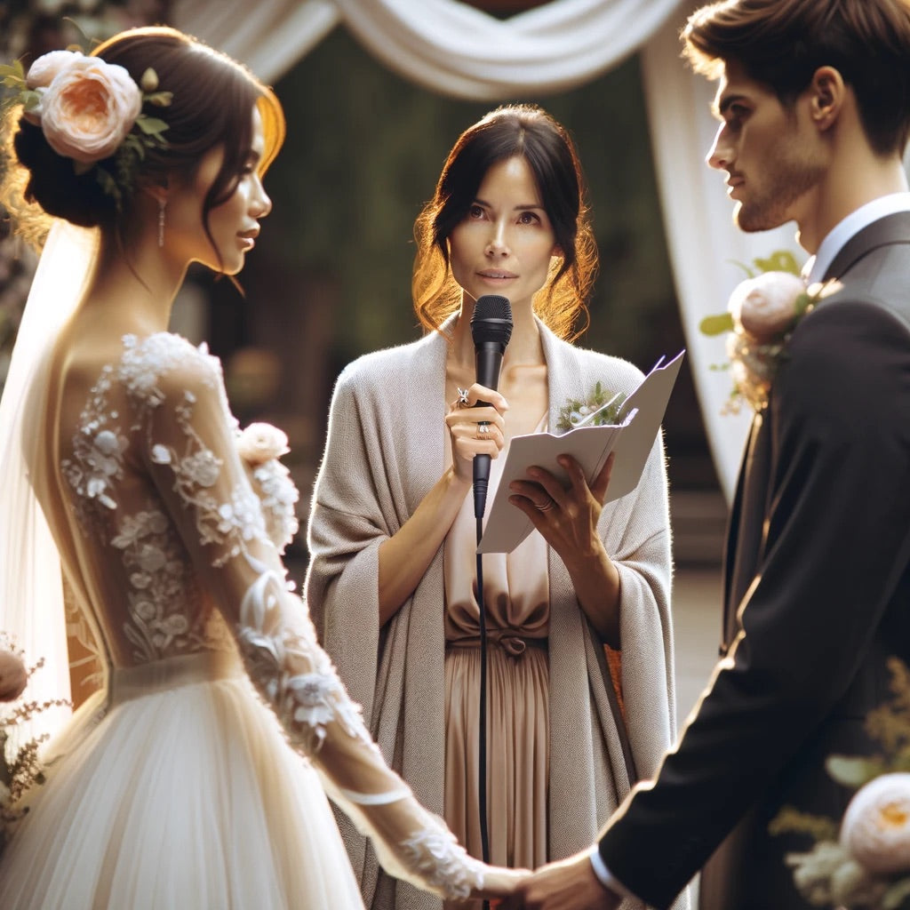 Illustration of a wedding ceremony; not a customer event photograph or equipment demonstration