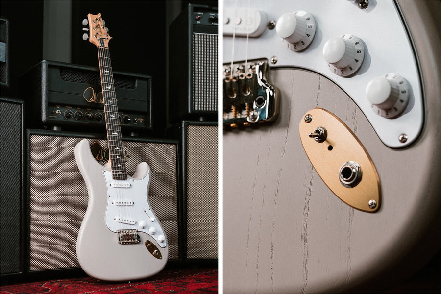 PRS Dead Spec Silver Sky guitar close-up