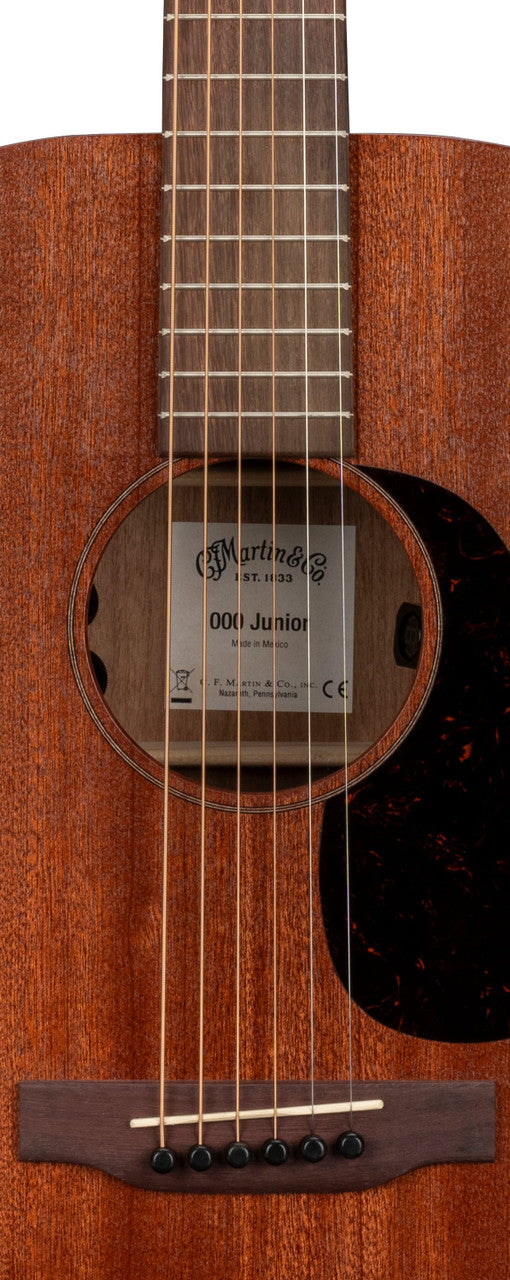 Martin 000 Jr E Sapele Junior Series Acoustic-Electric Guitar - body and soundhole detail
