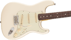 Fender American Professional Stratocaster in Olympic White, body close-up showing the pickups, controls and bridge