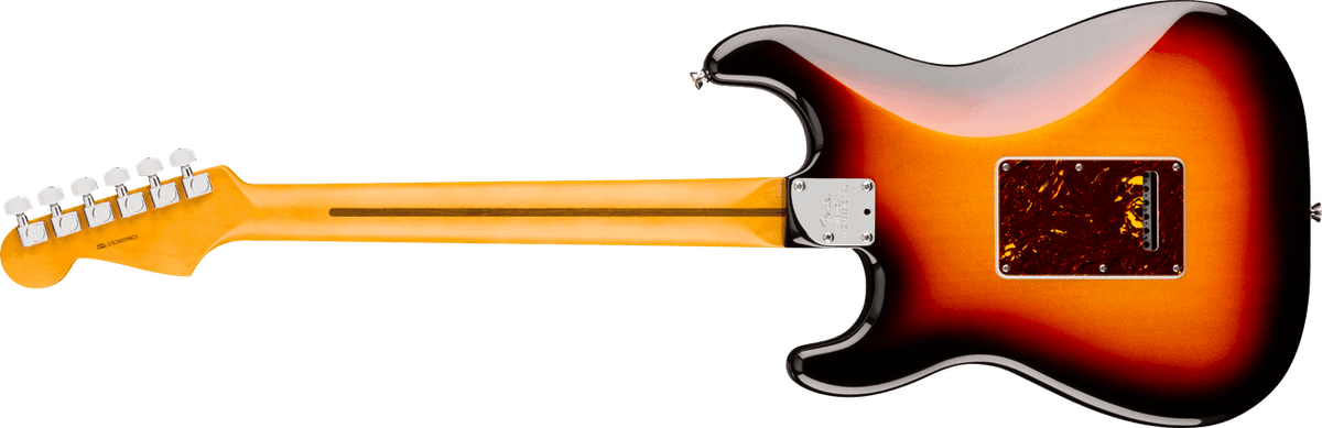 Fender American Professional Stratocaster in 3-Color Sunburst, rear view