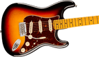 Fender American Professional Stratocaster in 3-Color Sunburst, body close-up showing the pickups, controls and bridge