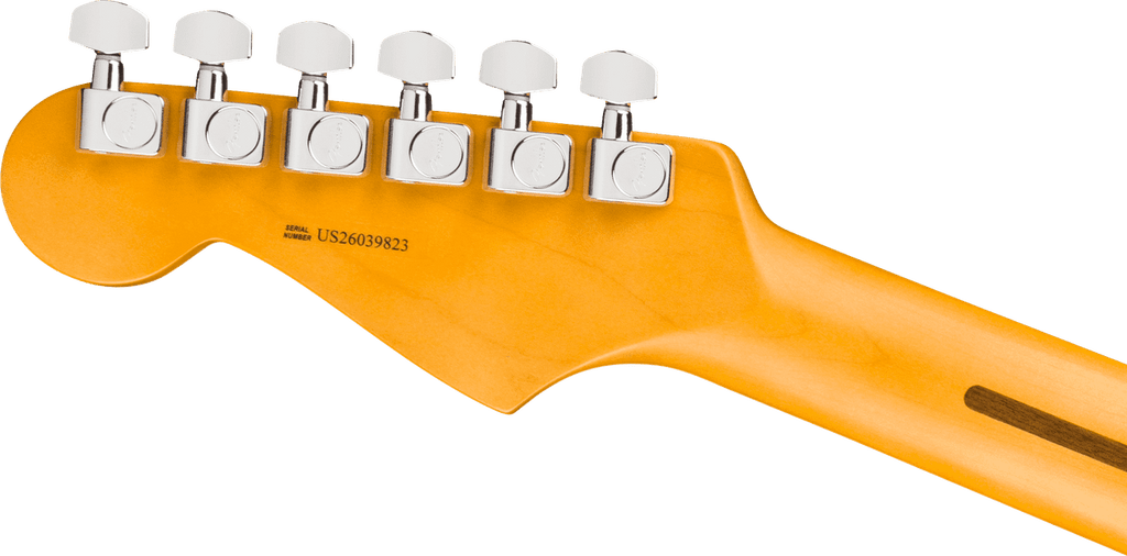 Fender American Professional Stratocaster in 3-Color Sunburst, back of the headstock and neck