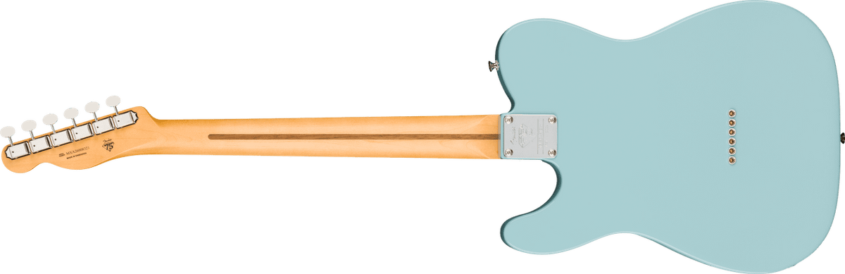 Fender 75th Anniversary Player II Telecaster Daphne Blue — body and neck rear view