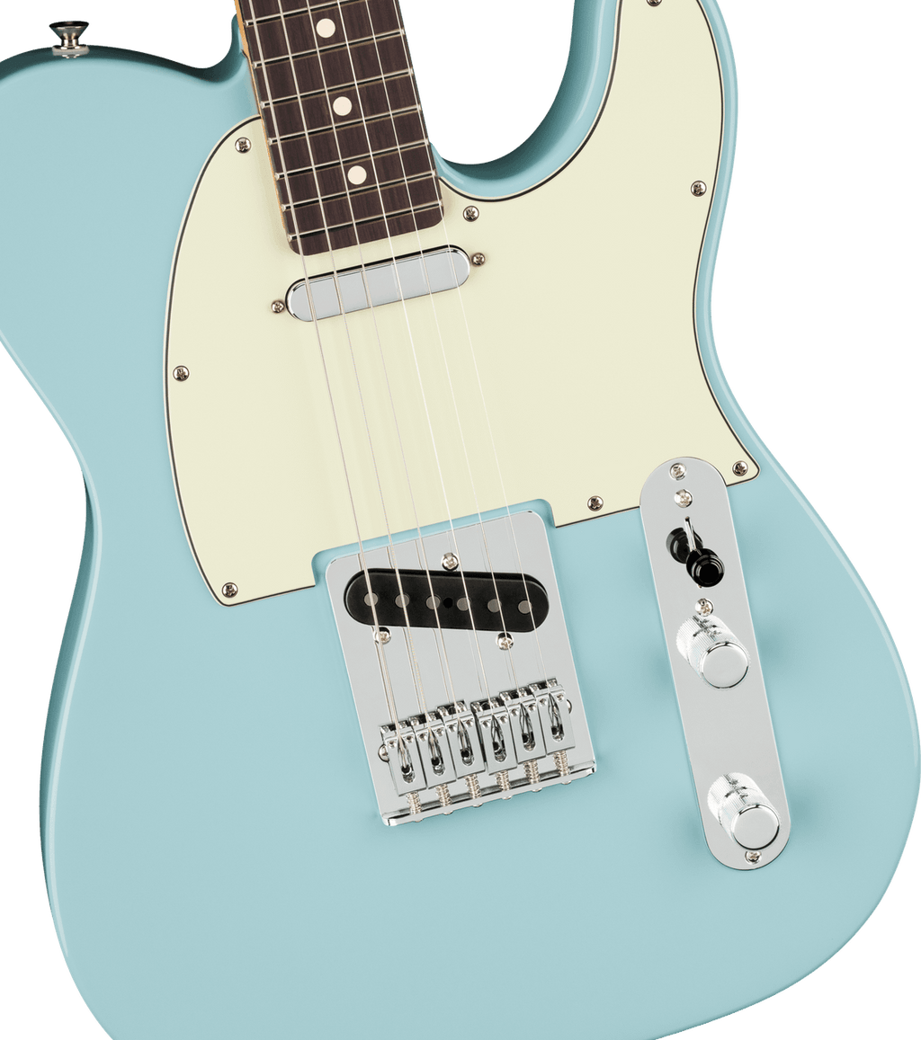 Fender 75th Anniversary Player II Telecaster Daphne Blue — fingerboard detail