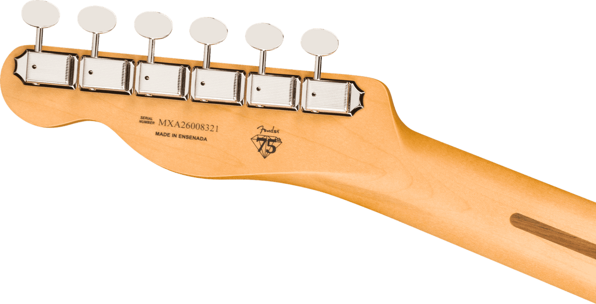 Fender 75th Anniversary Player II Telecaster Daphne Blue — headstock rear