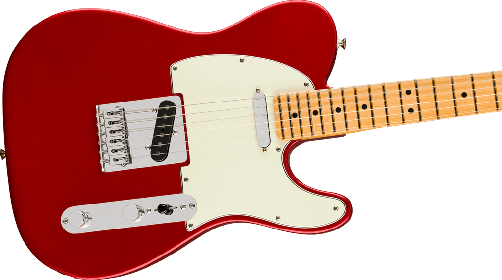 Fender 75th Anniversary Player II Telecaster Candy Apple Red — body, controls and pickups detail