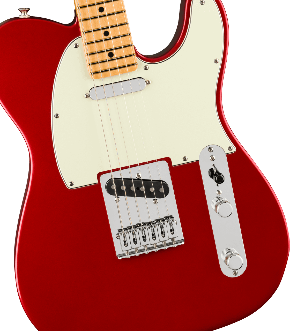Fender 75th Anniversary Player II Telecaster Candy Apple Red — fingerboard detail