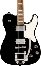 Squier Paranormal Troublemaker Telecaster Deluxe fingerboard detail, bound Indian Laurel with pearloid block inlays