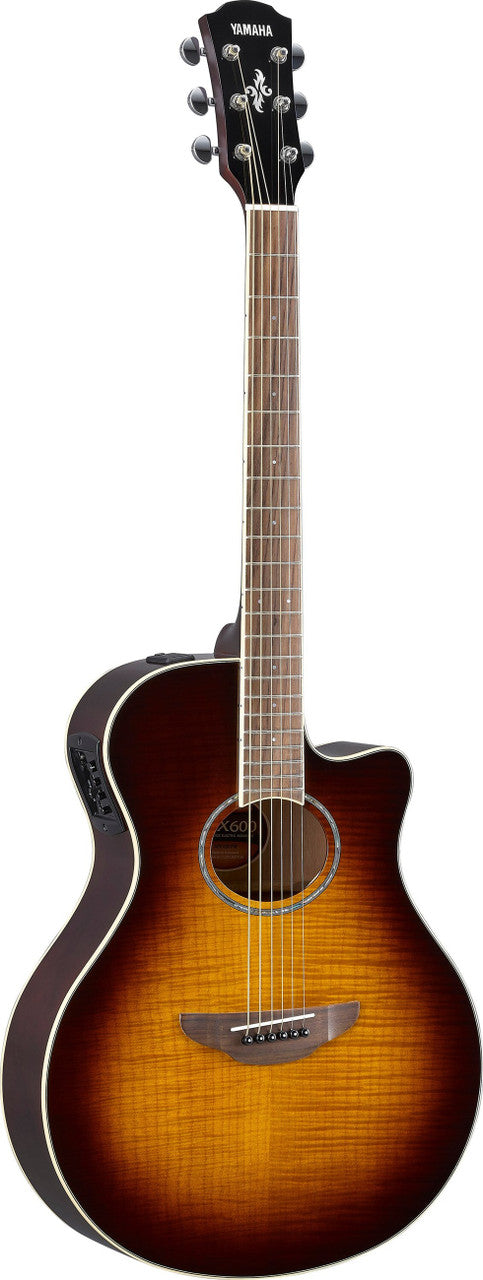 Yamaha APX600FM Thinline Acoustic-Electric Guitar - Flamed Maple Tobacco Brown Sunburst