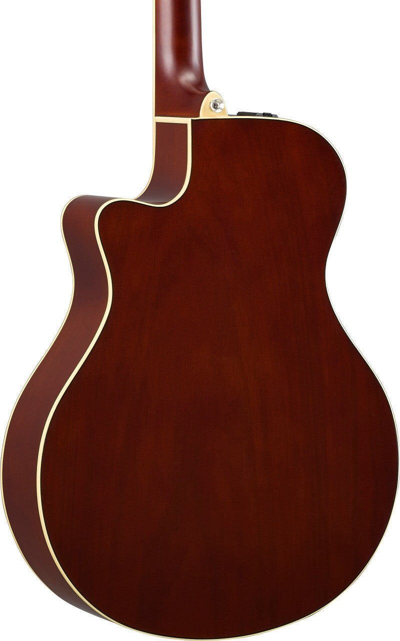 Yamaha APX600FM Thinline Acoustic-Electric Guitar - Flamed Maple Tobacco Brown Sunburst, view 4