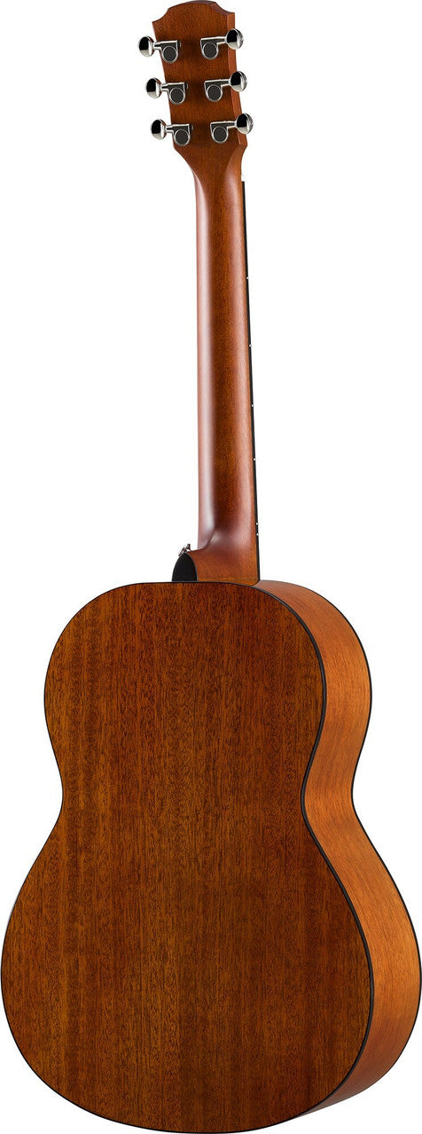 Yamaha CSF1M Compact Folk in Vintage Natural, back view showing the mahogany back and nato neck