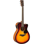 Yamaha FSX820CNT acoustic electric in Natural, back view of the mahogany back and neck