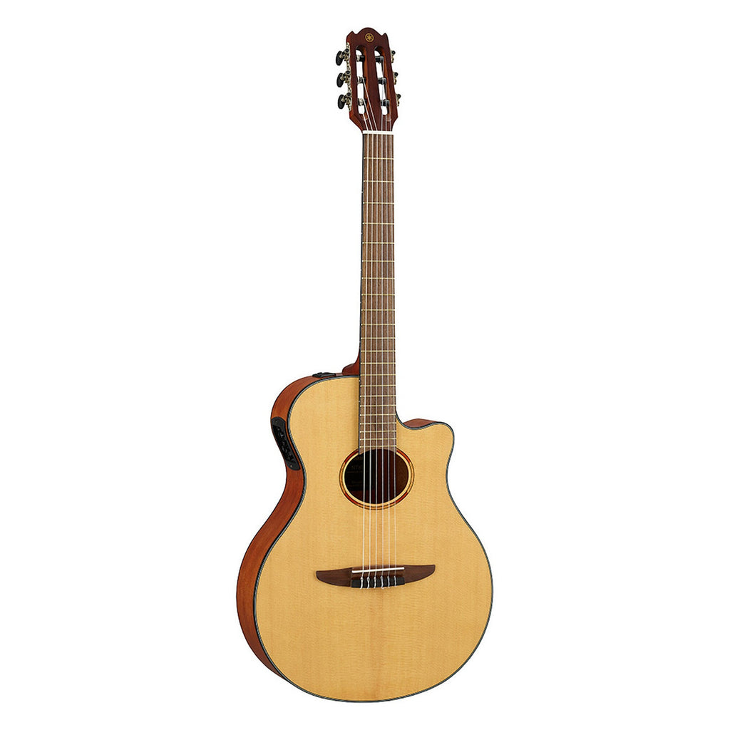 Yamaha NTX1 Acoustic-Electric Classical Guitar in Brown Sunburst, back of the body and neck
