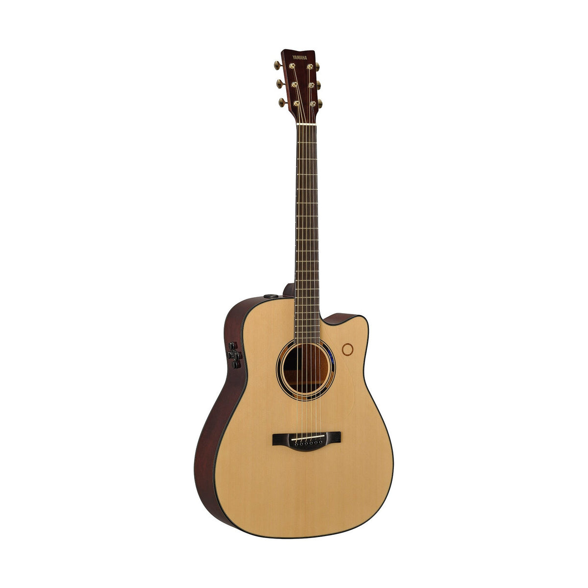 Yamaha TransAcoustic TAG3 C in Natural, back of the solid mahogany body and neck