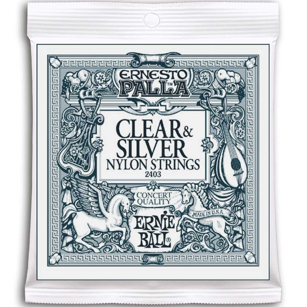 Ernie Ball 28-42 Ernesto Nylon Clear & Silver Classical Guitar Strings