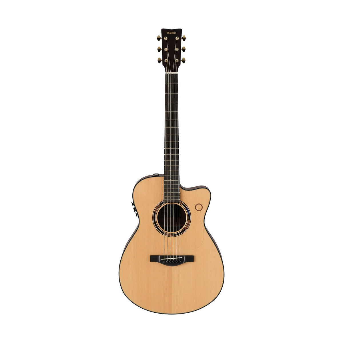 YAMAHA TAS3 C TRANSACOUSTIC GUITAR in Natural Gloss, back of the solid mahogany body and neck