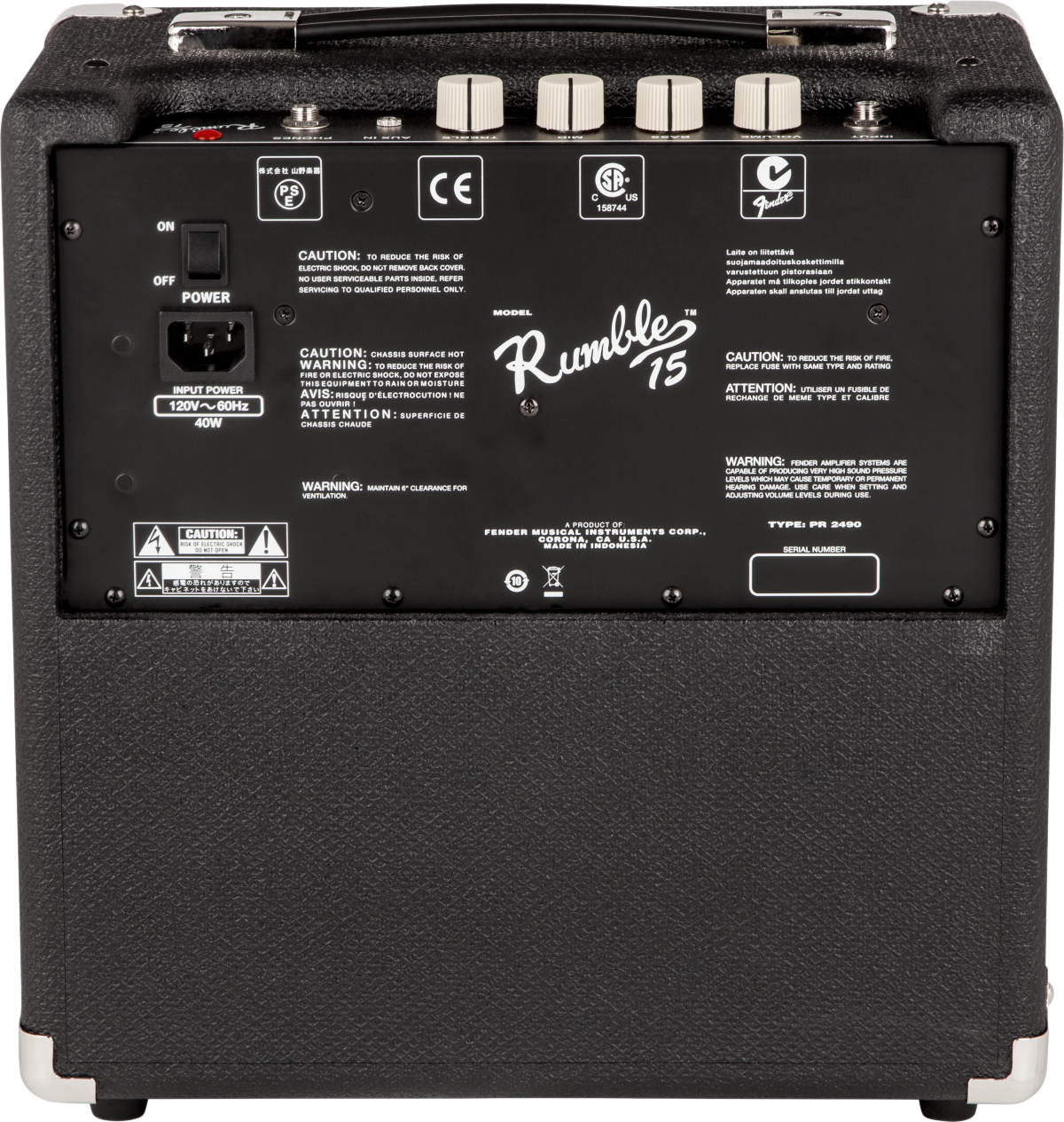  Fender Rumble 15 (V3), Black and Silver,