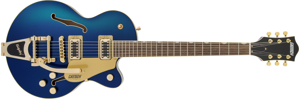 GRETSCH G5655TG ELECTROMATIC CENTER BLOCK JR. SINGLE-CUT WITH BIGSBY AND GOLD HARDWARE AZURE METALLIC