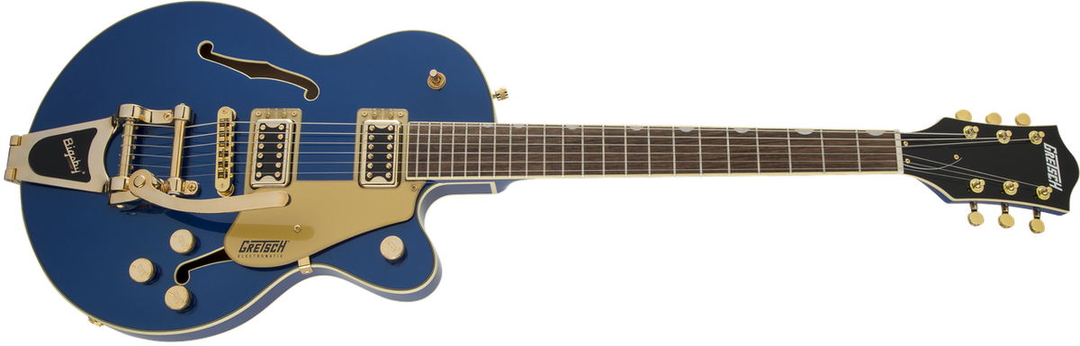 GRETSCH G5655TG ELECTROMATIC CENTER BLOCK JR. SINGLE-CUT WITH BIGSBY AND GOLD HARDWARE AZURE METALLIC