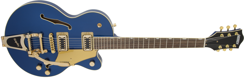 GRETSCH G5655TG ELECTROMATIC CENTER BLOCK JR. SINGLE-CUT WITH BIGSBY AND GOLD HARDWARE AZURE METALLIC