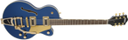 GRETSCH G5655TG ELECTROMATIC CENTER BLOCK JR. SINGLE-CUT WITH BIGSBY AND GOLD HARDWARE AZURE METALLIC