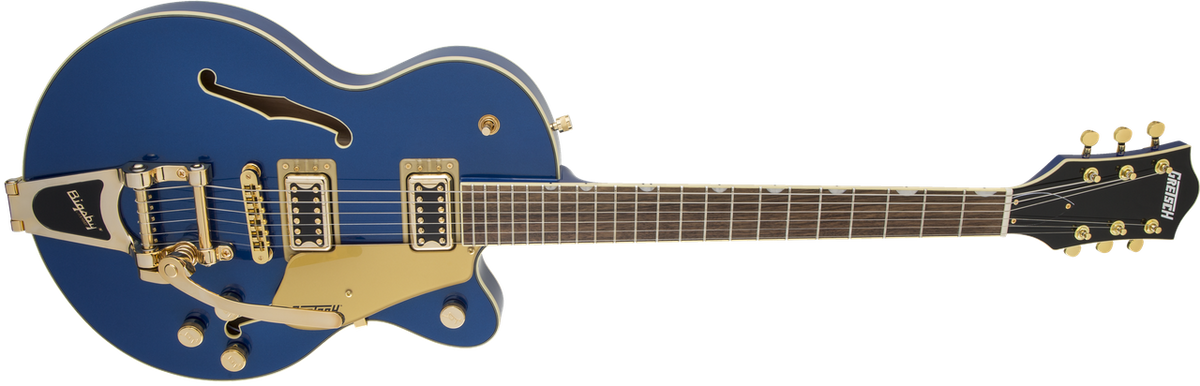 GRETSCH G5655TG ELECTROMATIC CENTER BLOCK JR. SINGLE-CUT WITH BIGSBY AND GOLD HARDWARE AZURE METALLIC