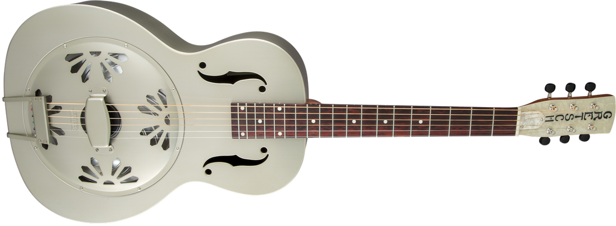 Gretsch G9201 Honey Dipper Round-Neck, Brass Body Biscuit Cone Resonator Guitar, Shed Roof Finish
