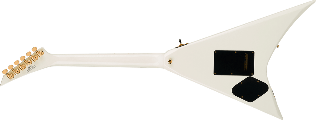 Jackson Randy Rhoads CD1 rear view showing the neck-through maple neck and gold tuners