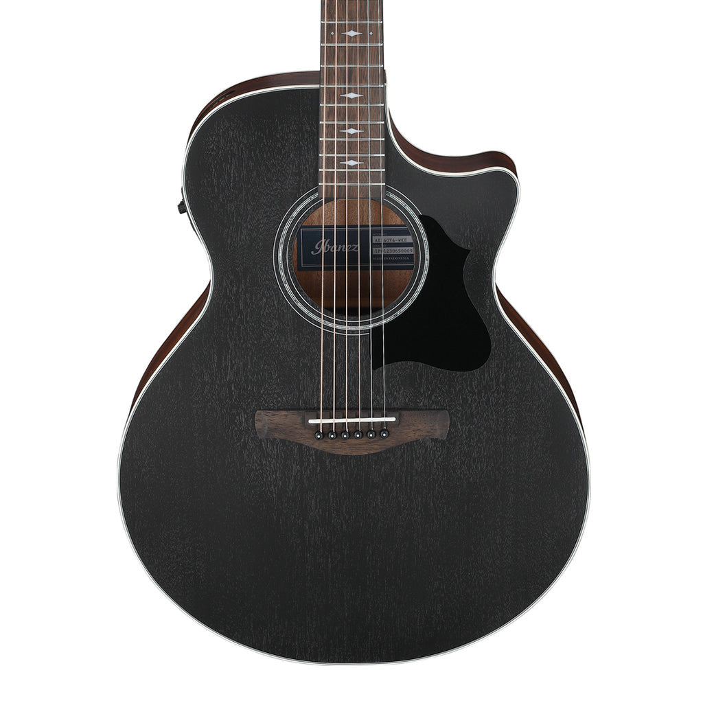 Ibanez AE140WKH Electro Acoustic Guitar Weathered Black Open Pore Top, Open Pore Natural Back and Sides