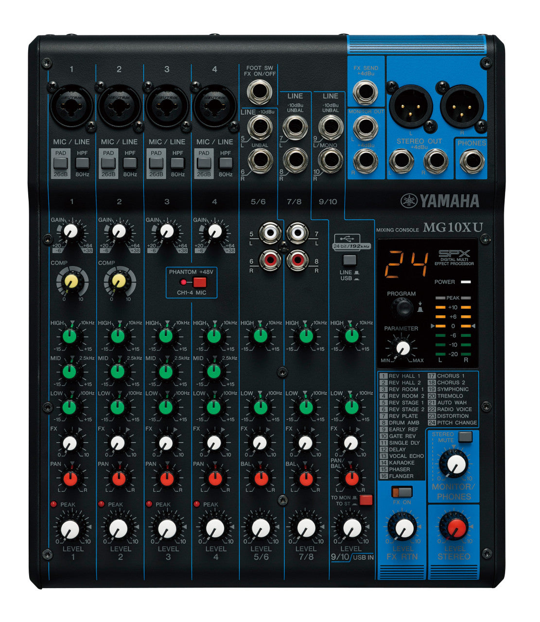 Yamaha MG10 10-Channel Analogue Mixer, view 3