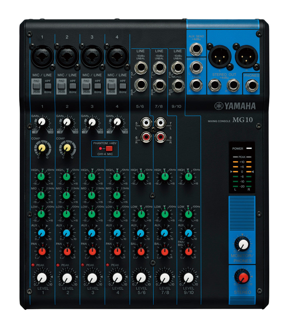 Yamaha MG10 10-Channel Analogue Mixer, view 4