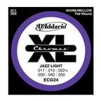 D'Addario ECG24 11-50 Chromes Flat Wound Jazz Light Electric Guitar Strings