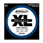 D'Addario, ECG25, 12-52, Chromes, Flat, Wound, Light, Electric, Guitar, Strings
