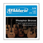 D'Addario DAEJ16 12-53 Phosphor Bronze Light Acoustic Guitar Strings