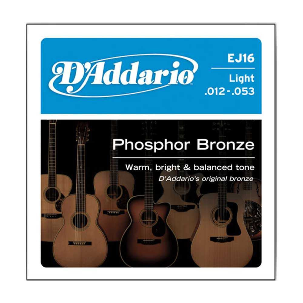 D'Addario DAEJ16 12-53 Phosphor Bronze Light Acoustic Guitar Strings