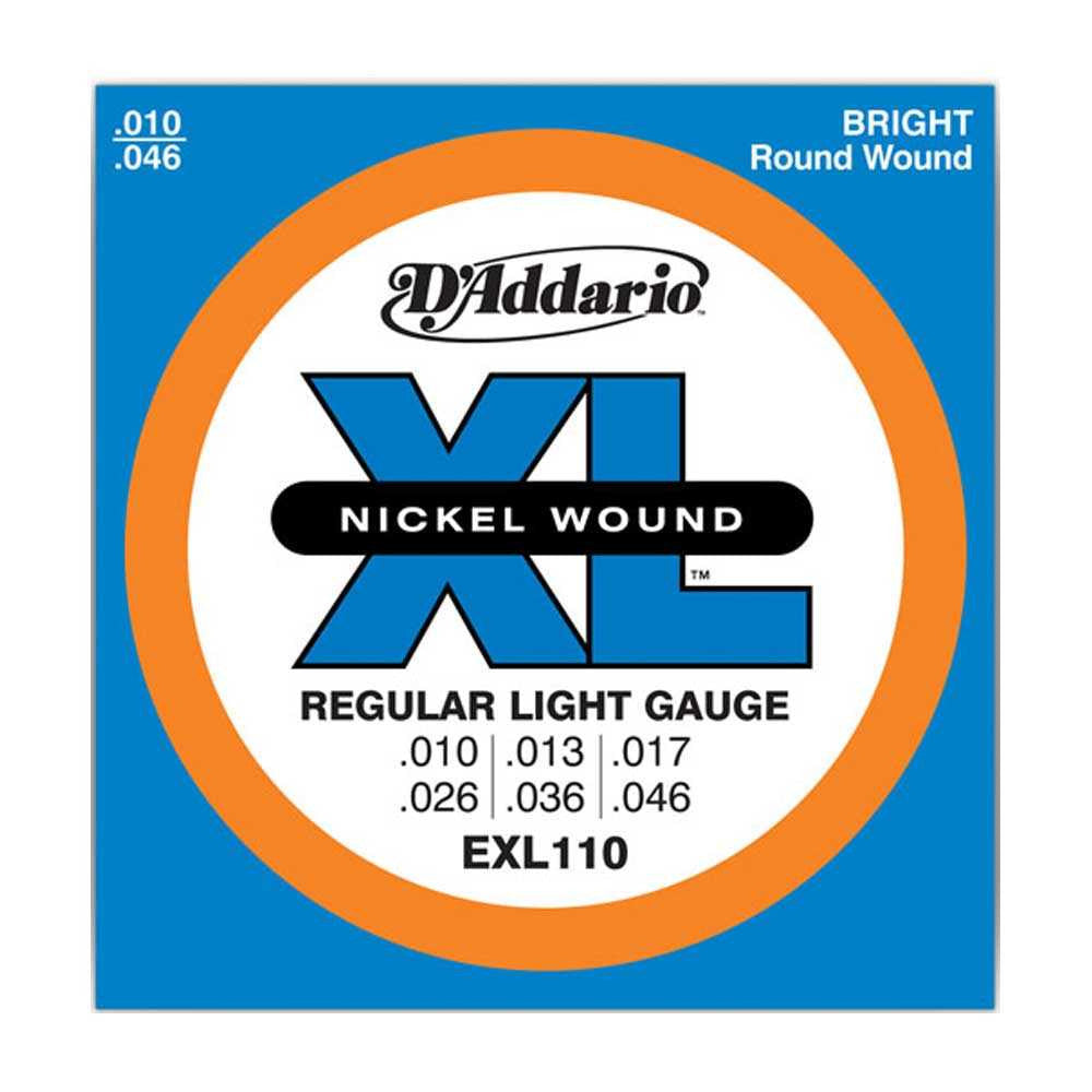 D'Addario EXL110 10-46 Nickel Wound Reg-Light Electric Guitar Strings