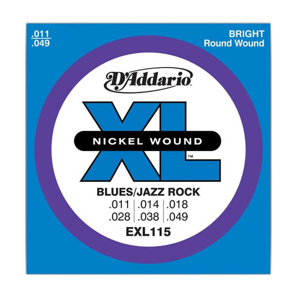 D'Addario EXL115 11-49 Nickel Wound Blues-Jazz Rock Medium Electric Guitar Strings
