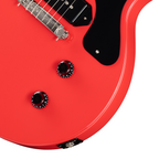 Master volume and master tone controls with black top hat knobs