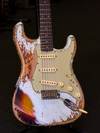 Fender Custom Shop 2023 Limited Edition 61 Strat Super Heavy Relic – Aged Sonic Blue Over 3-Color Sunburst