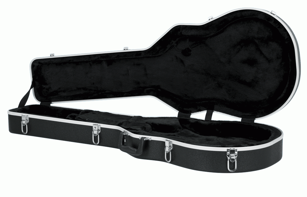 Gator GC-LPS guitar case open, showing plush-lined EPS foam interior