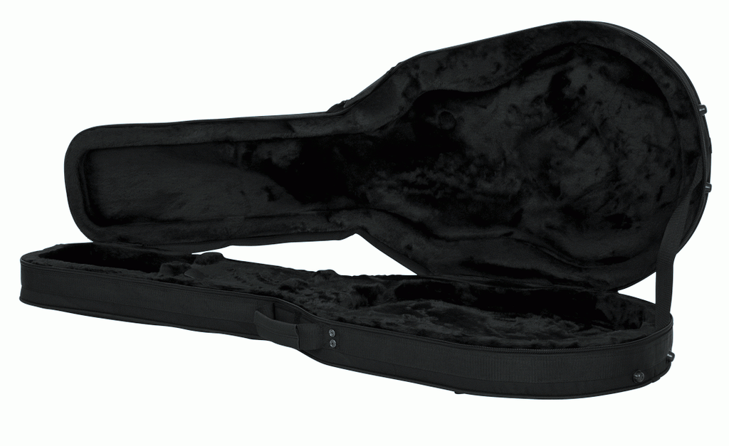 Gator GL-LPS lightweight guitar case open, showing plush-lined EPS foam interior