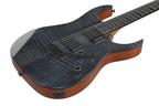 Ibanez GRGR221FA-TDK Transparent Indigo Black - angled body view showing humbuckers and F106 bridge