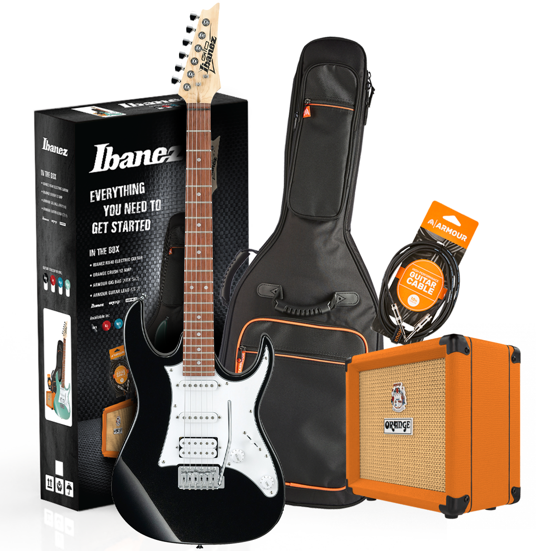 Ibanez RX40BKN Black Guitar PACK with Crush & Accessories
