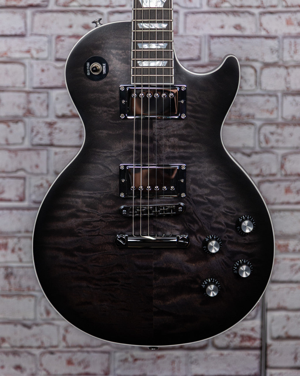 Gibson Mark Morton Les Paul Modern Quilt, Translucent Ebony Burst Satin