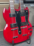 Epiphone G-1275 Double Neck Cherry Used In Case 1996