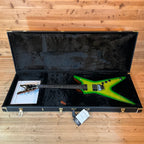 Dean USA ML Floyd Flame Top Slime in its fitted hardshell case