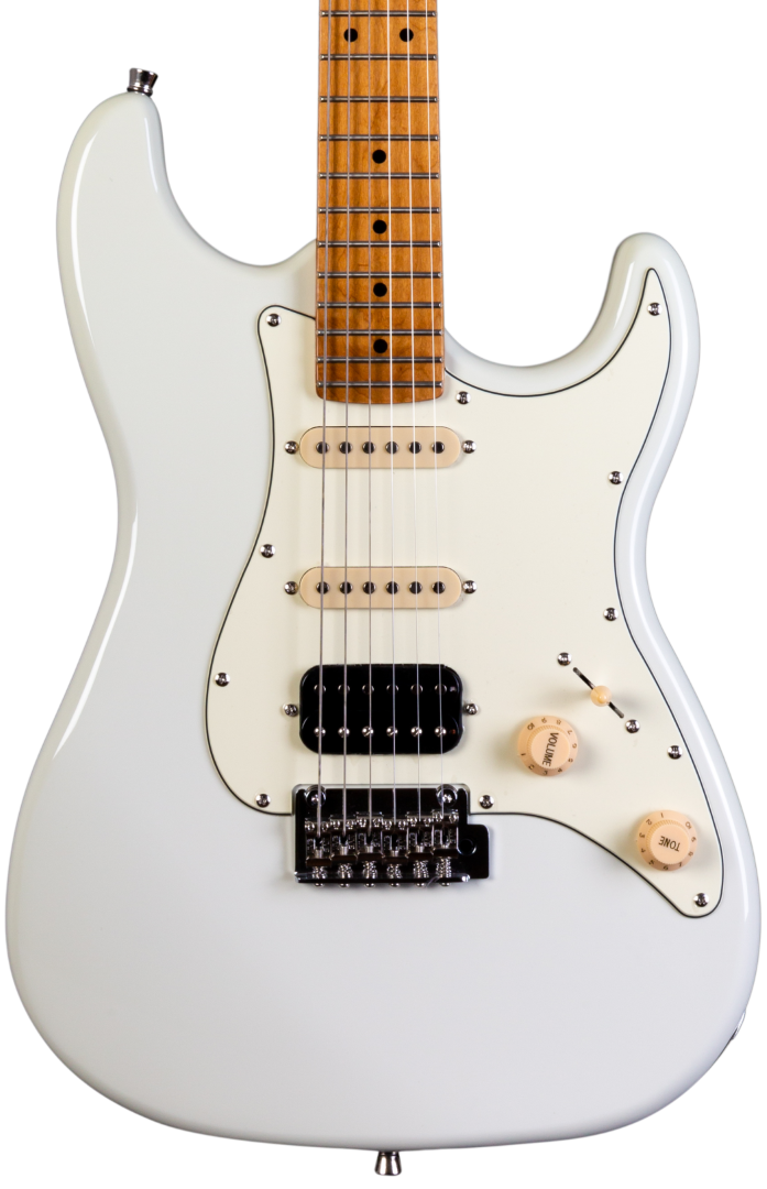 JET GUITARS JS-400 ELECTRIC GUITAR HSS ROASTED MN OLYMPIC WHITE