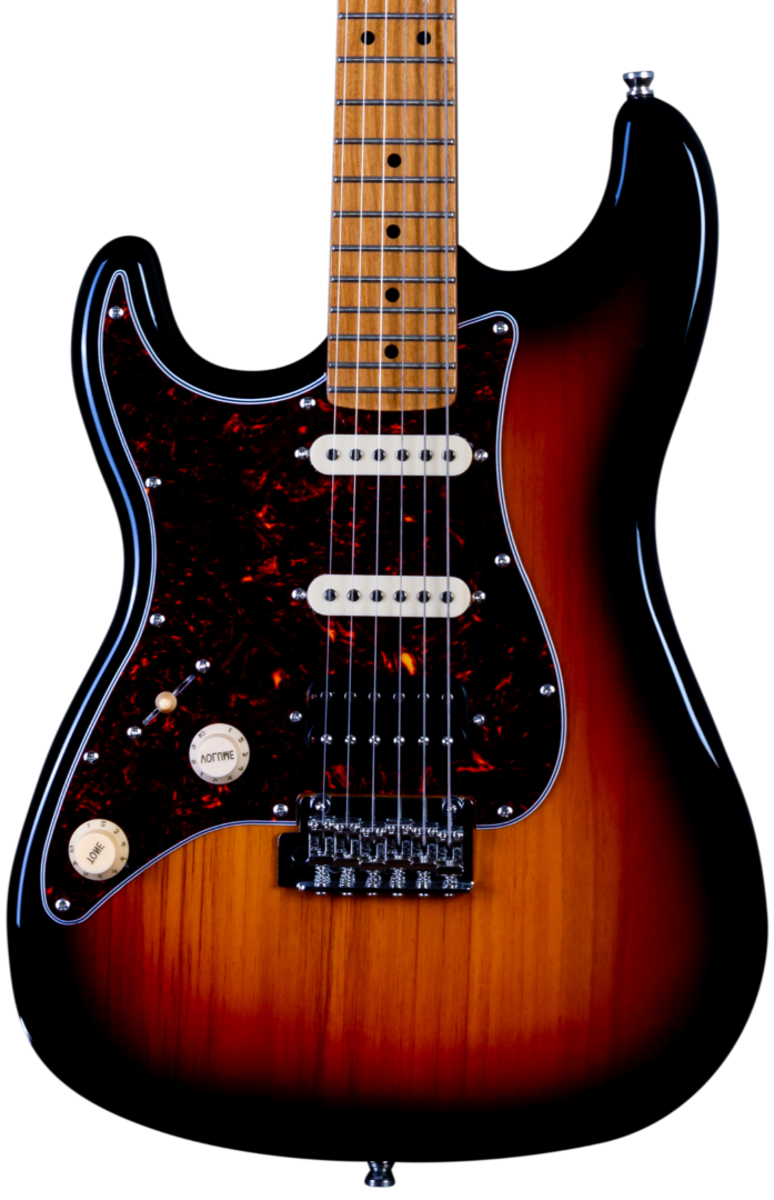 JET GUITARS JS-400 LEFT-HANDED ELECTRIC GUITAR HSS ROASTED MN SUNBURST