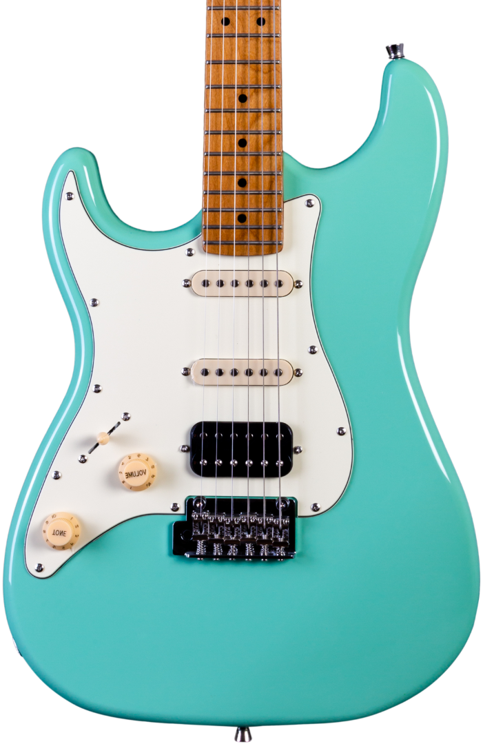 JET GUITARS JS-400 LEFT-HANDED ELECTRIC GUITAR HSS ROASTED MN SEA FOAM GREEN